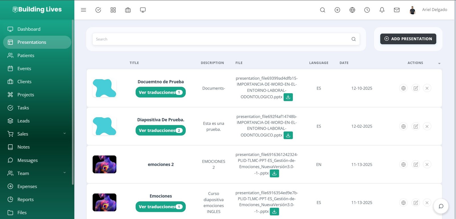 Traduccion de Diapositivas PPXT - Building Lives