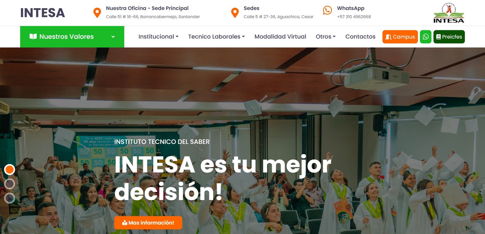 Página Web Institucional INTESA