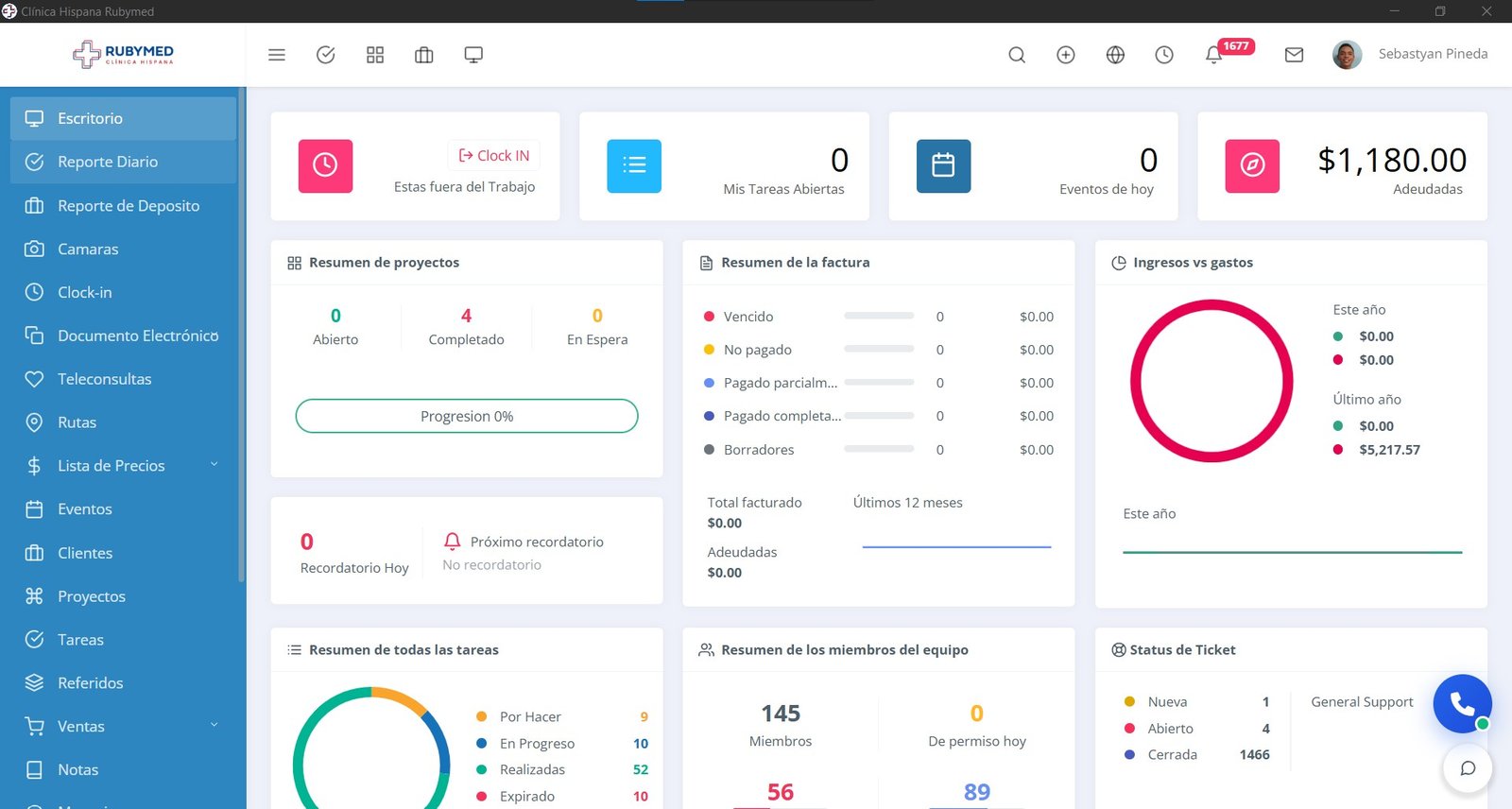 Sistema Médico - Clínica Hispana Rubymed